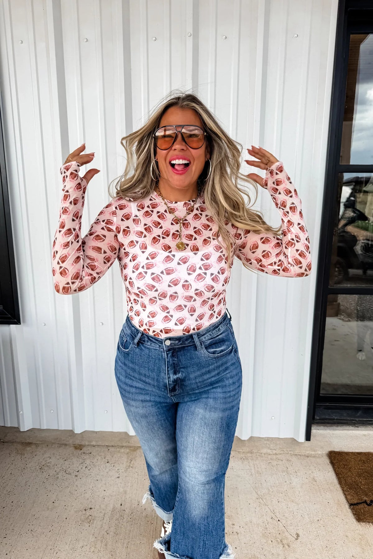 PREORDER: Football Dress It Up Mesh Top