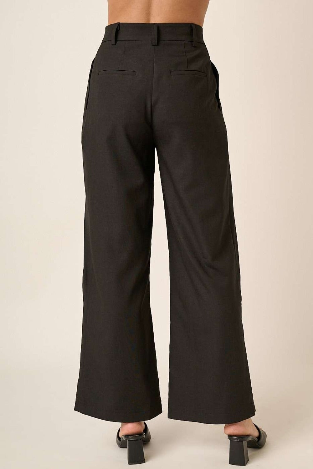 Naomi Mittoshop Deep Pleated High Waisted Wide Leg Pants