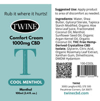 PREORDER: Twine Cool Menthol Comfort Cream