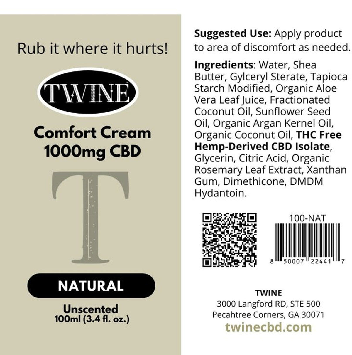 PREORDER: Twine Unscented Comfort Cream