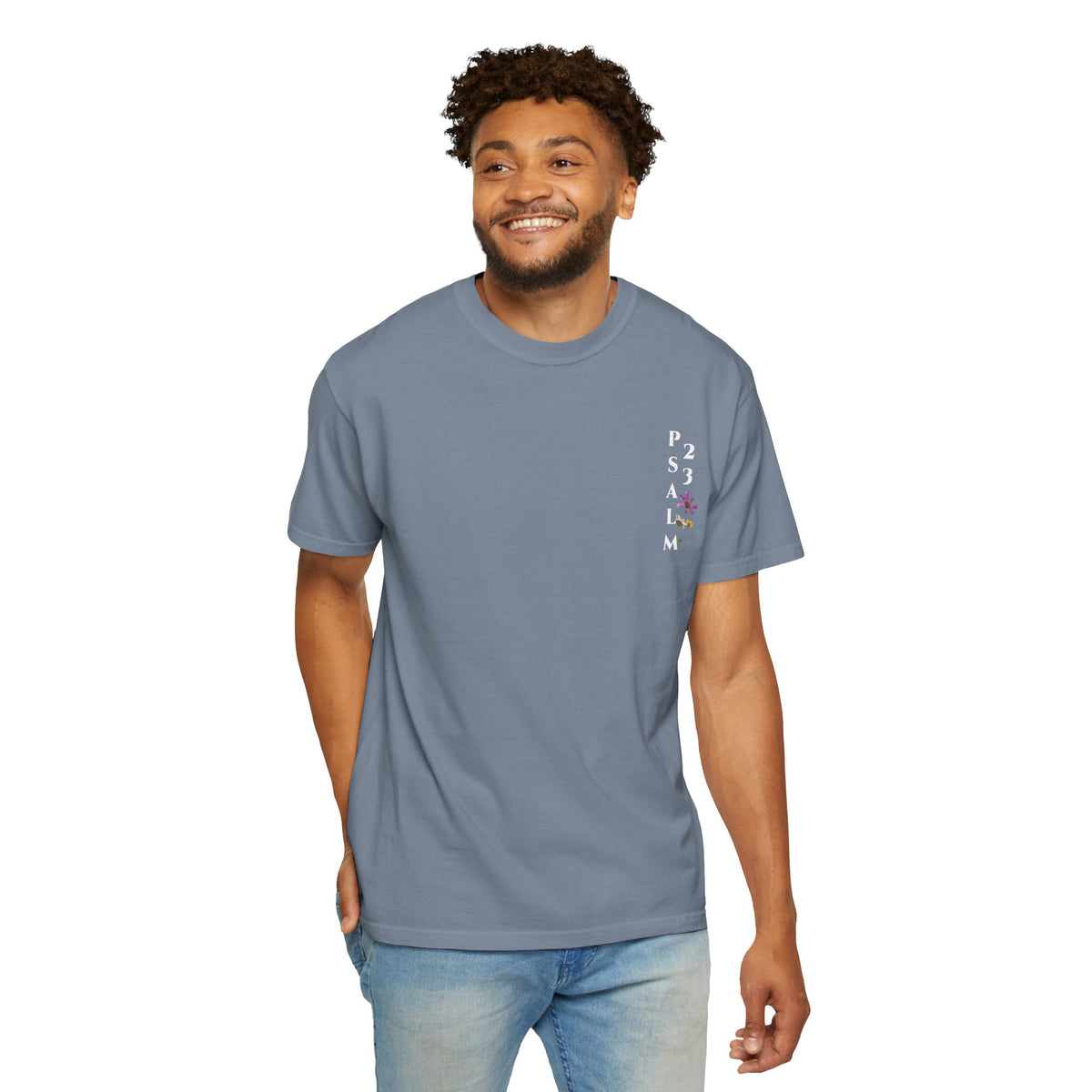 Psalm 23 Scripture Tee – “The Lord Is My Shepherd” | Unisex Christian T-Shirt with Floral Design