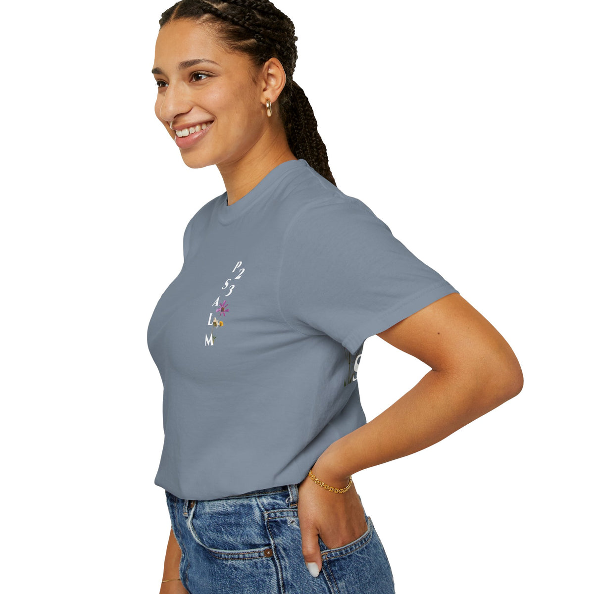Psalm 23 Scripture Tee – “The Lord Is My Shepherd” | Unisex Christian T-Shirt with Floral Design