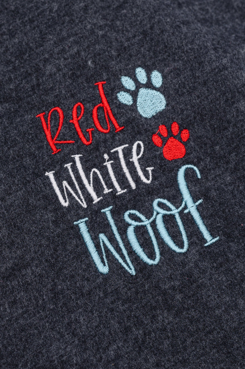 PREORDER: Embroidered Red White Woof Tee