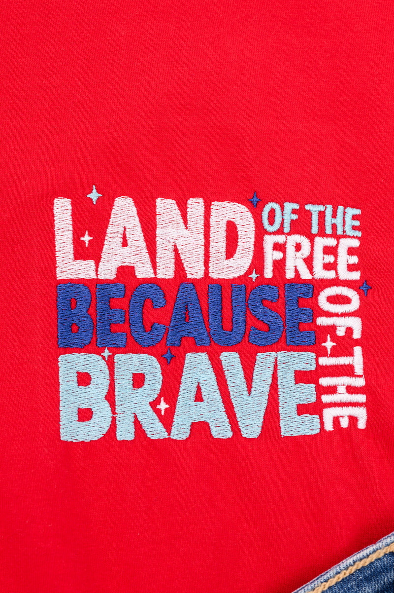 PREORDER: Embroidered Land of the Free Tee