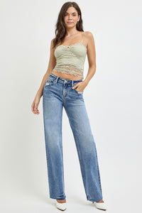 Mackenzie High Rise Straight Leg Jeans with Pockets