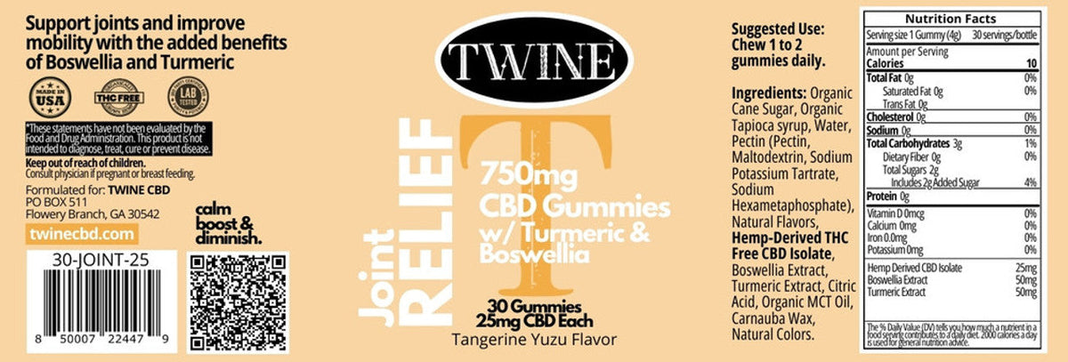 PREORDER: Twine 750 Joint Relief Gummies