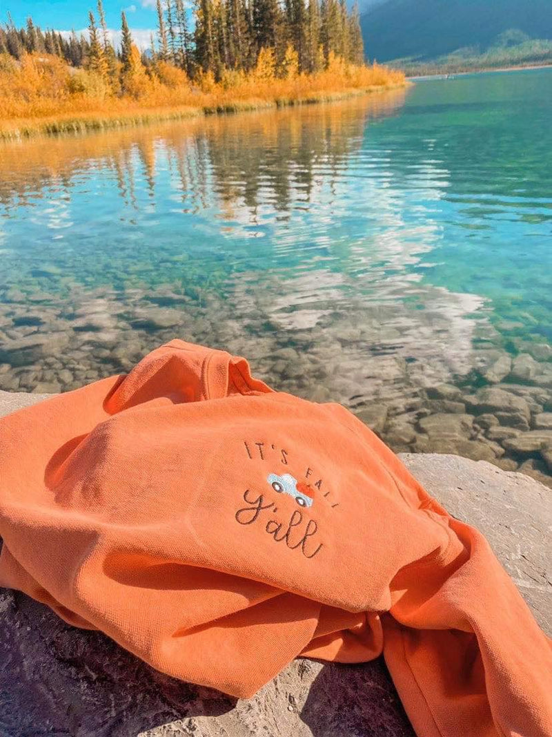 It's Fall Y'all Embroidered Sweatshirt in Two Colors