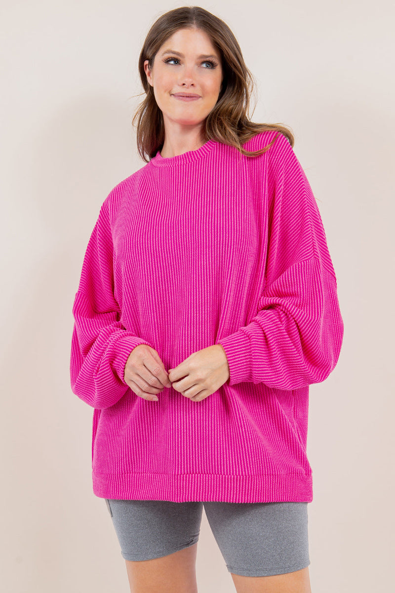 Ribbed Pullover in Four Colors