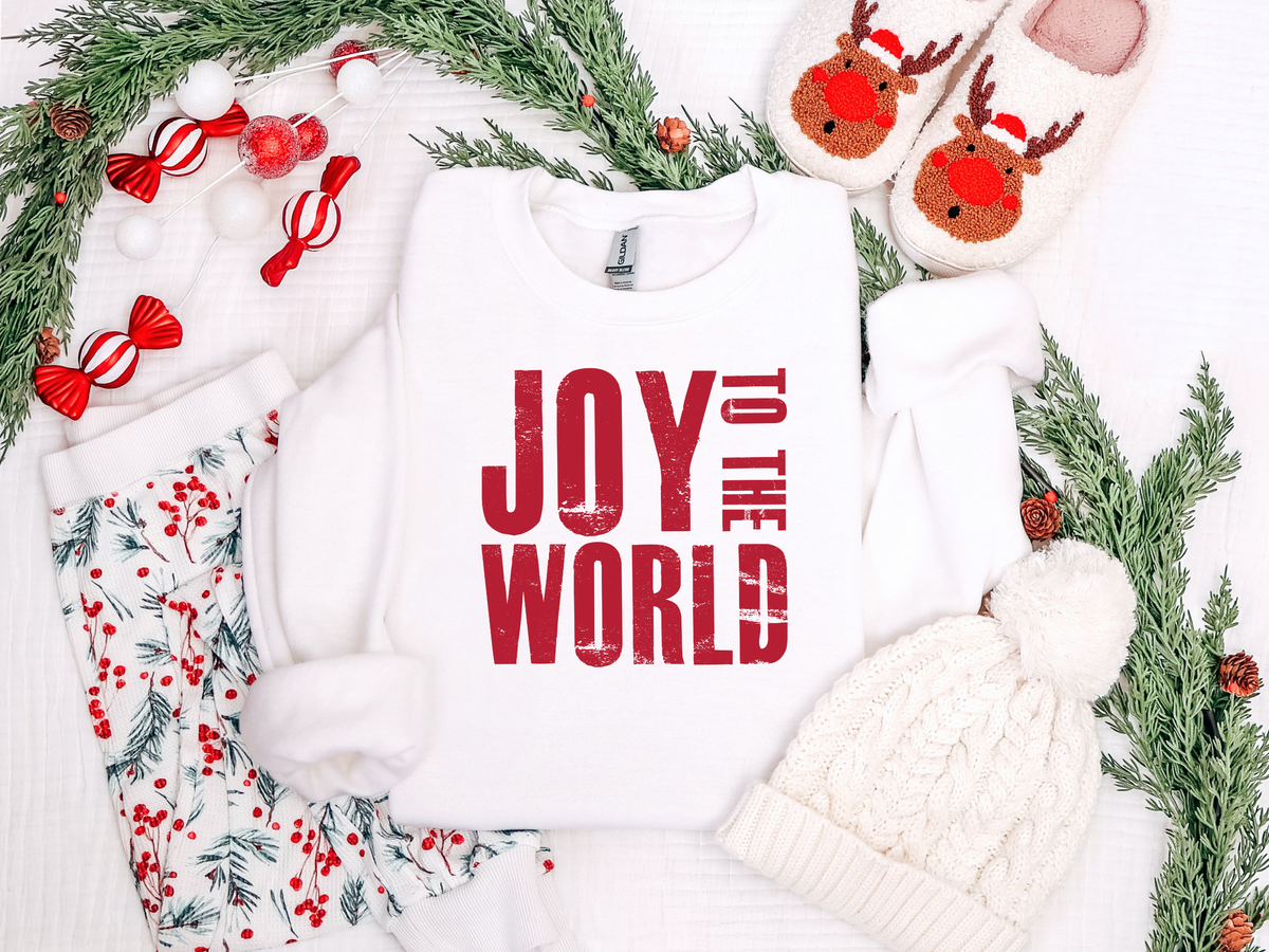 Joy to the World Red Graphic Tee and Sweatshirt