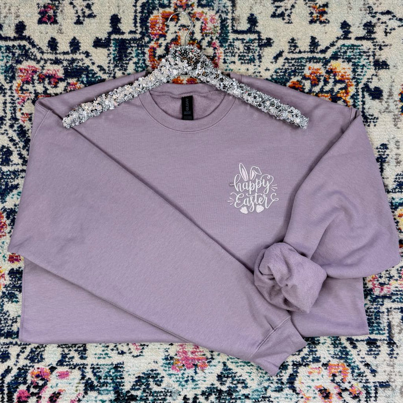 Happy Easter Embroidered Sweatshirt