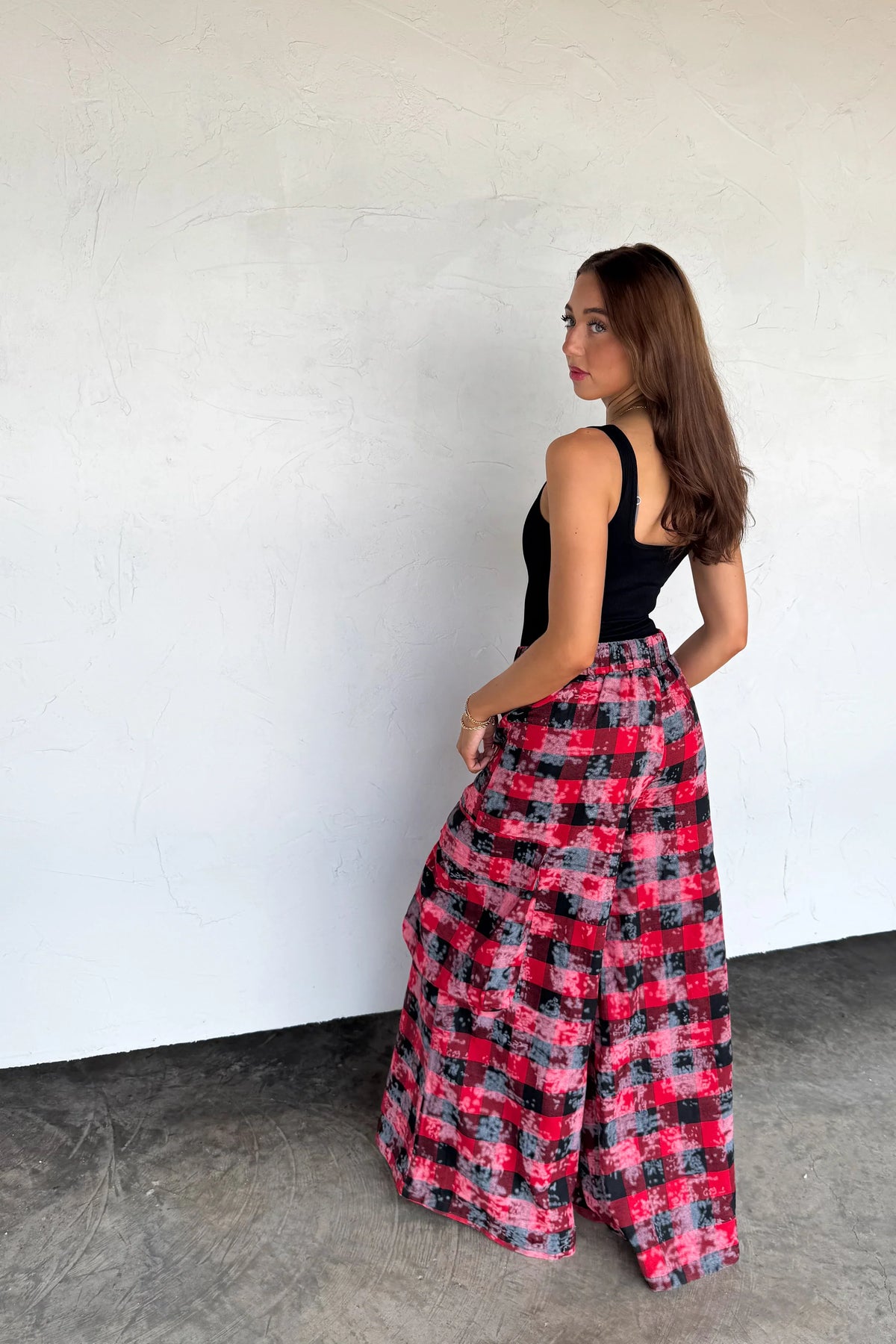 PREORDER: Plaid Behavior Wide Leg Pants