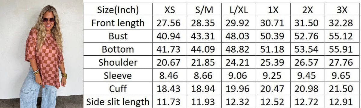 PREORDER: Check Babe Side Slit Top