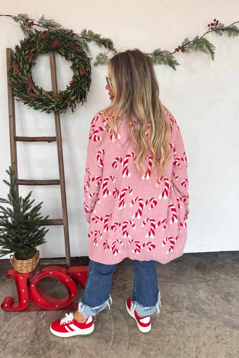 PREORDER: Christmas Cloud Cardigan Candy Cane