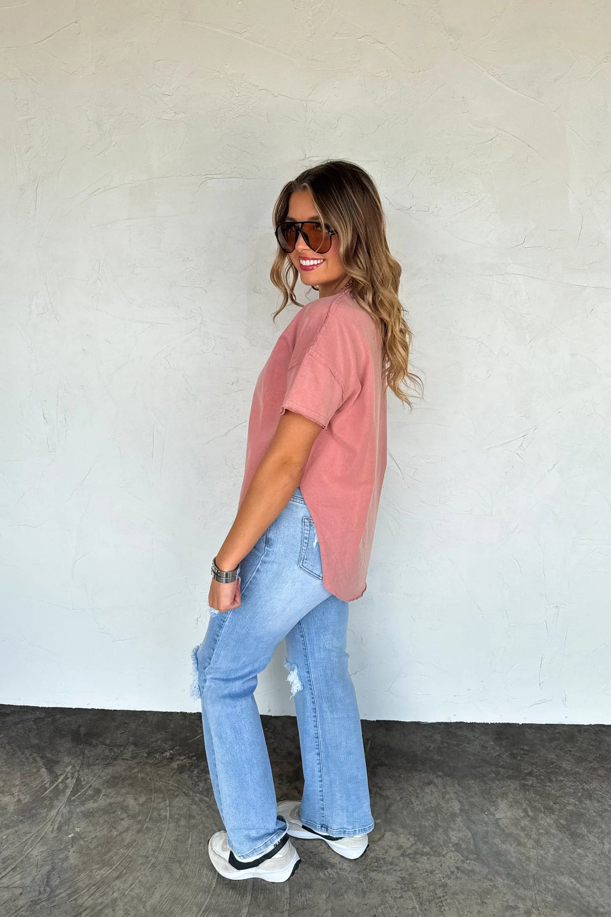 PREORDER: Joey Washed Cotton Boyfriend Tee Fall Colors