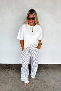 PREORDER: Haddie Wide Leg Checker Pants