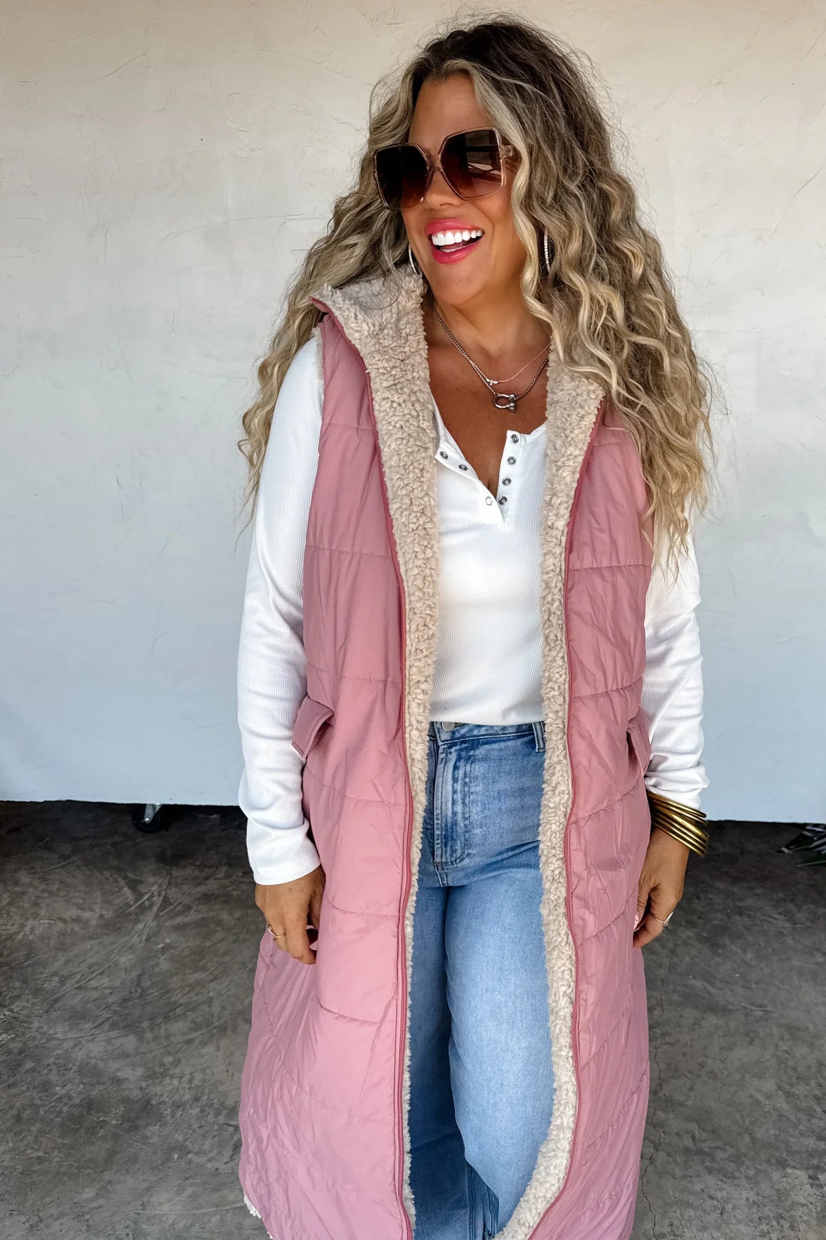 PREORDER: Reversible Sherpa Puffer Vest