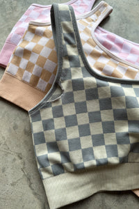 PREORDER: Checker Bra & Biker Short Set