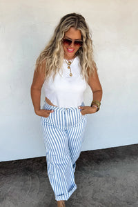 PREORDER: Beachy Stripe Barrell Jean