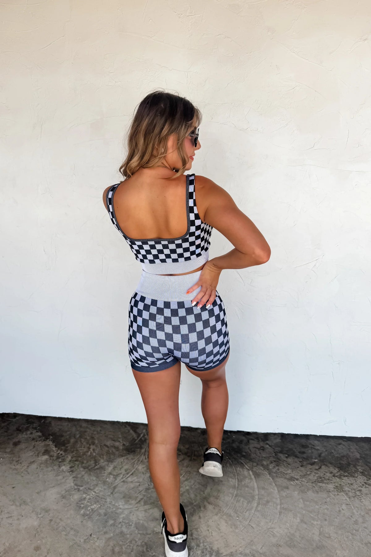 PREORDER: Checker Bra & Biker Short Set
