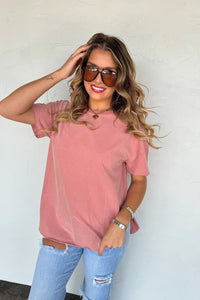 PREORDER: Joey Washed Cotton Boyfriend Tee Fall Colors