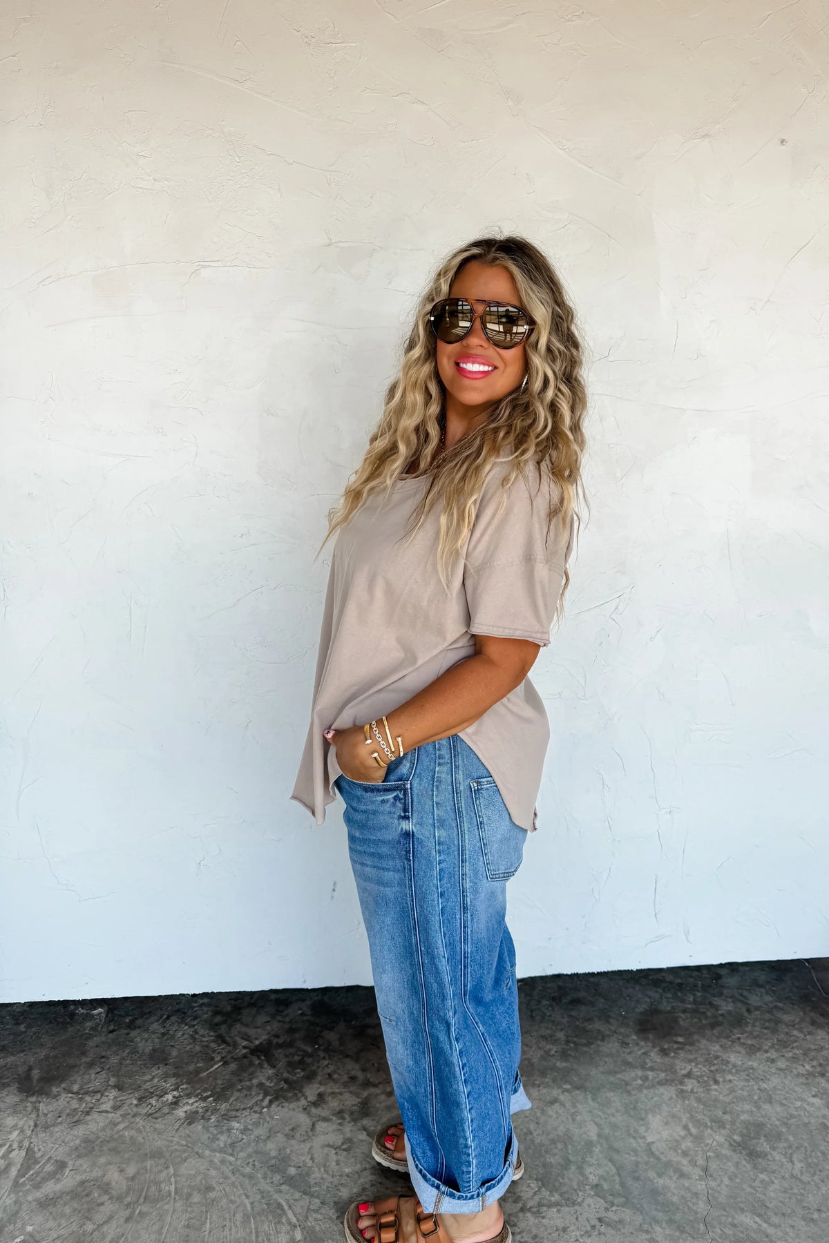 PREORDER: Joey V-Neck Washed Cotton Boyfriend Tee