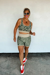 PREORDER: Camo Bra & Biker Short Set