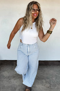 PREORDER: Beachy Stripe Barrell Jean