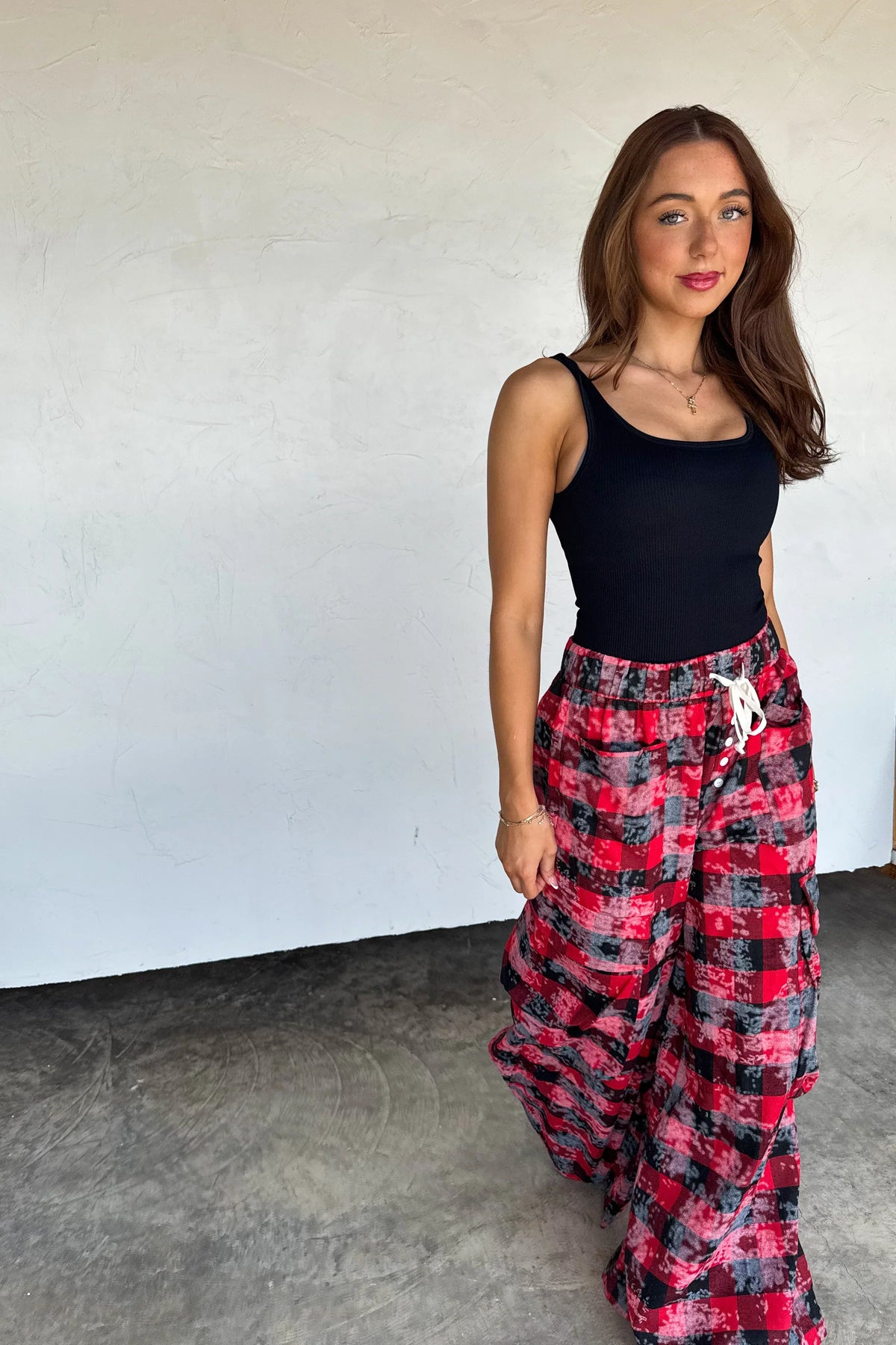 PREORDER: Plaid Behavior Wide Leg Pants