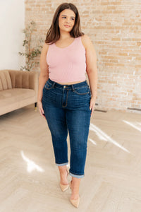 Fundamentals Ribbed Seamless Reversible Tank Dusty Rose