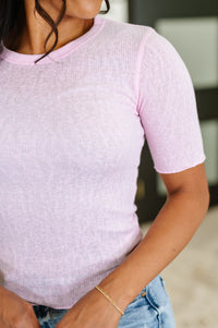 Knit Pick Basic Tee in Pink