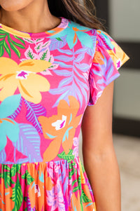Pineapple Express Yourself Flutter Sleeve Dress
