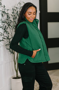That's What I'm Talkin' About Puffer Vest in Hunter Green