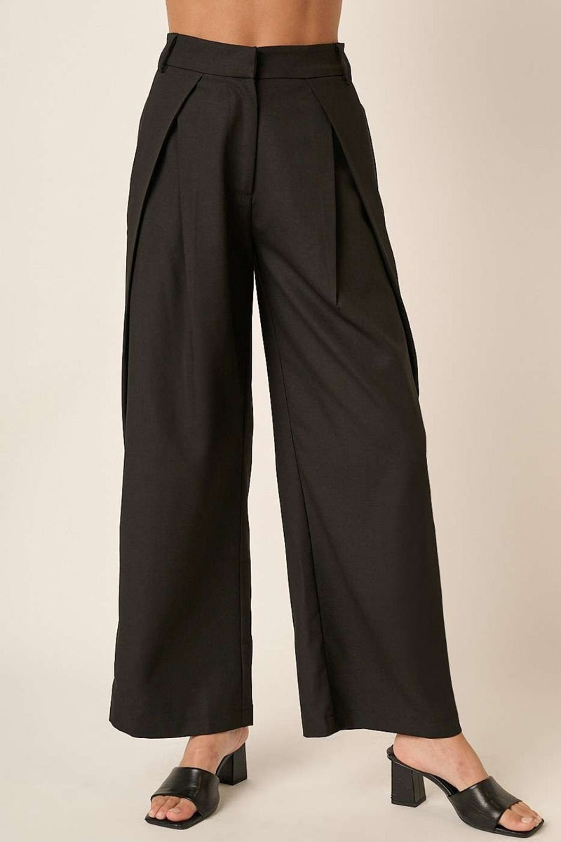 Naomi Mittoshop Deep Pleated High Waisted Wide Leg Pants