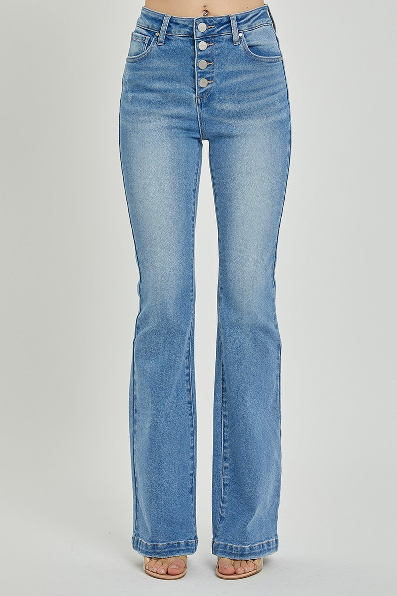 Briella High Rise Button Fly Bootcut Jeans