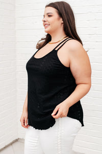 Eye on the Prize Eyelet Tank in Black