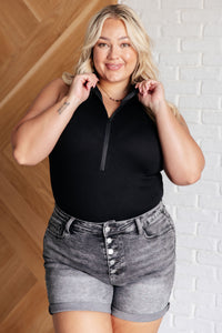 Higher and Higher Ribbed Zip Up Bodysuit