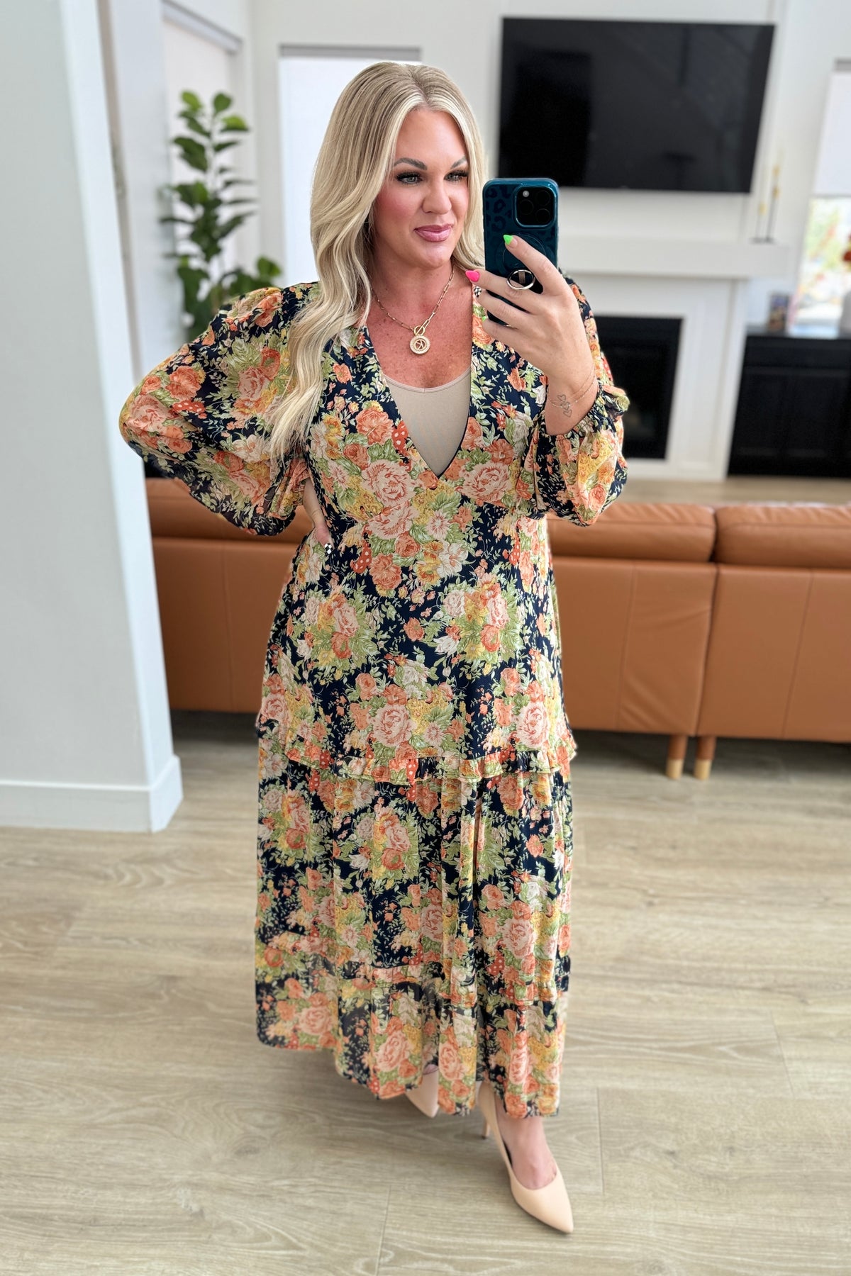 My Heart Will Go On Tiered Balloon Sleeve Dress
