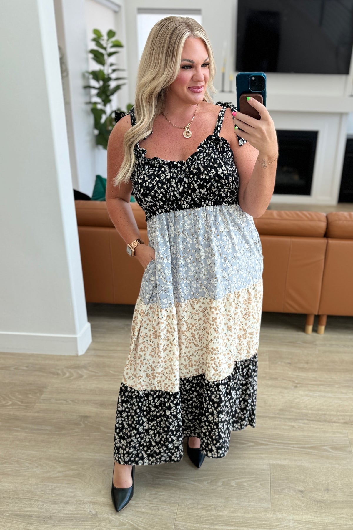 Rainbow Over My Head Sweetheart Neckline Tiered Dress