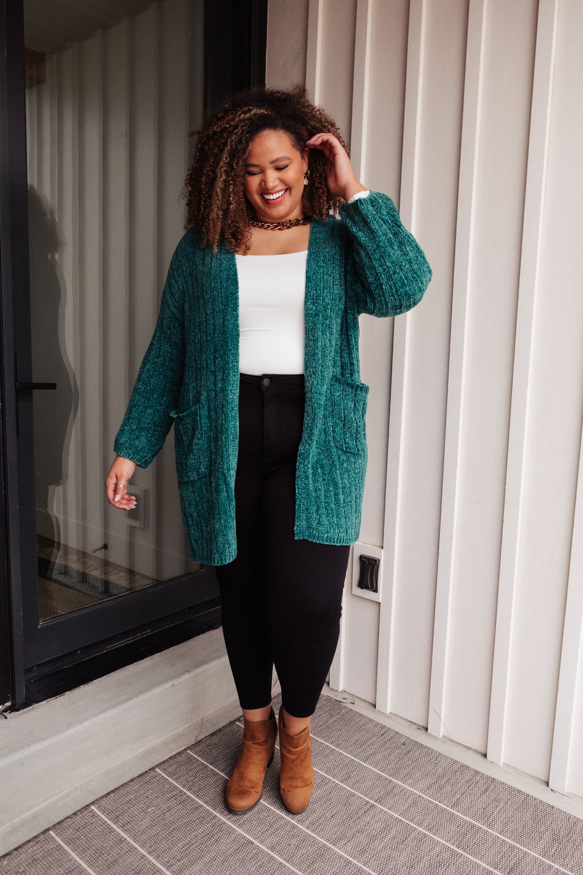 Admire Me Cardi in Hunter Green