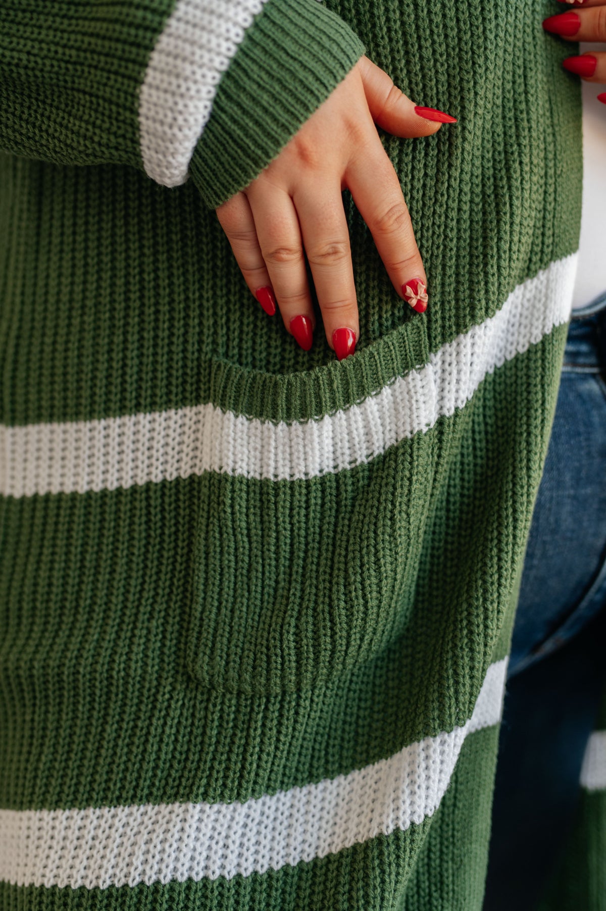 Brighter is Better Striped Cardigan in Green