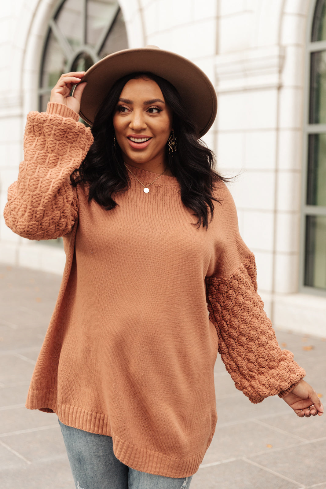 Bubbly B Sweater in Ginger