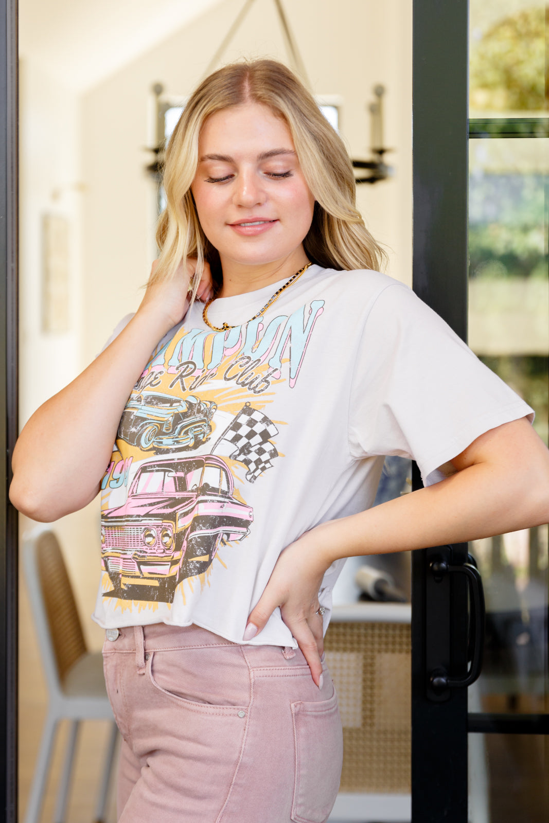 Champion Vintage Rider's Club Cropped Graphic T-Shirt