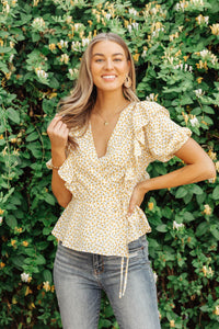 Verte Folksong Floral Top in Yellow