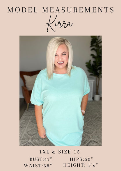 Mineral Wash Baby Waffle Long Sleeve Top in Teal