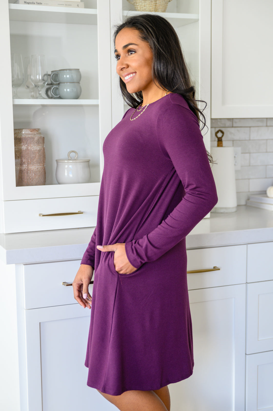 Most Reliable Long Sleeve Knit Dress In Plum